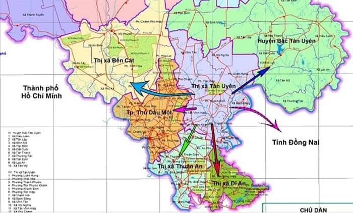 Bản đồ quy hoạch thị xã Tân Uyên tỉnh Bình Dương mới nhất